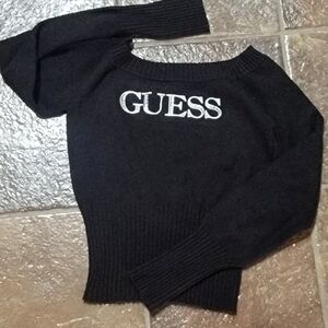 GUESS Off-the-Shoulder Black Sweater